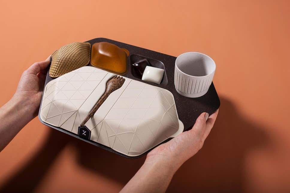 Biodegradable and Partially Edible Plastics-Free Flight Tray Created to Cut Waste