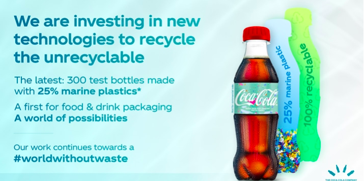 Coca-Cola Bottle Made from Ocean Plastics