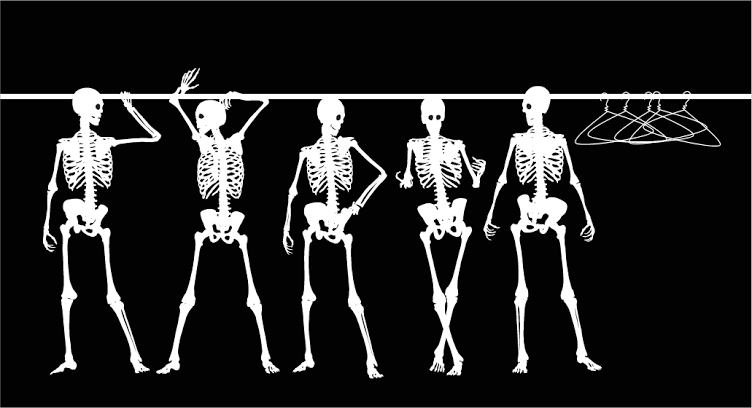 skeleton in closet