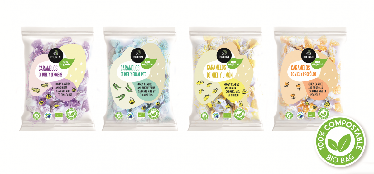 Muria BIO Honey Candies Goes Compostable Packaging