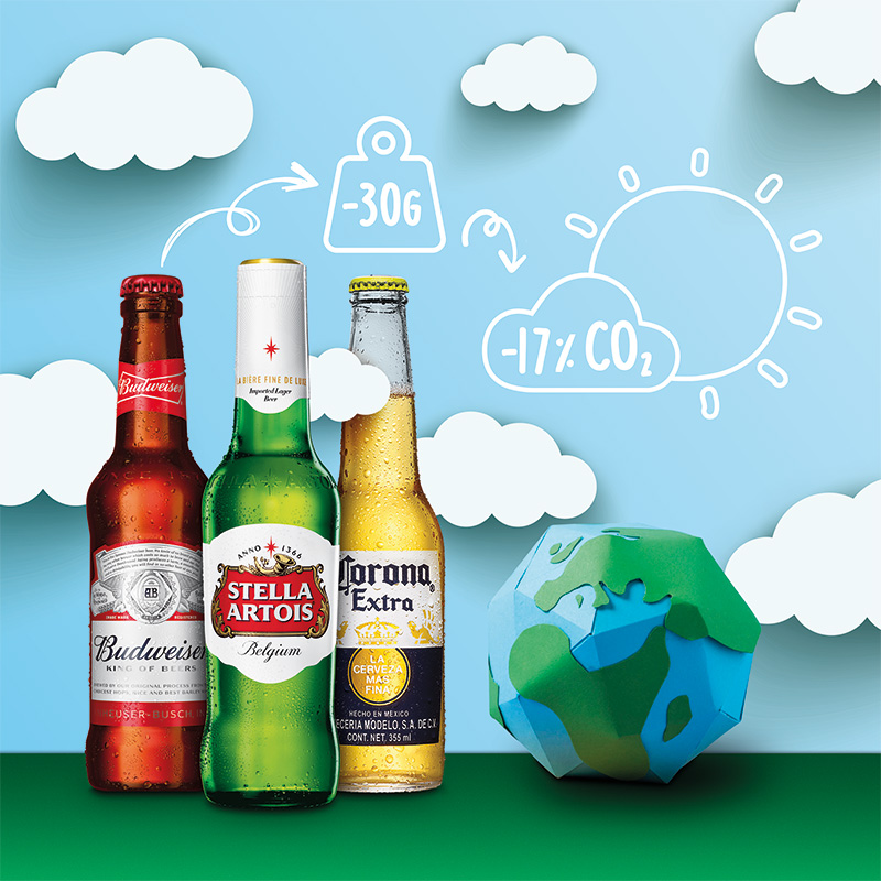 AB Inbev Develops Worlds Lightest Glass Bottle